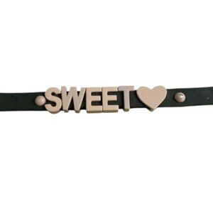 NWOT BCBGENERATION SWEETHEART AFFIRMATION GRAY FAUX LEATHER BRACELET